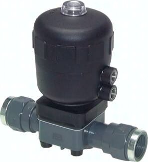 Zawór membranowy PCW (NC) / FPM, 20 mm, złączka klejona