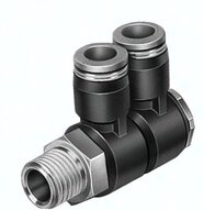 Złączka kątowa L banjo wielokrotna QSLV2-1/2-12 (153220), Festo 