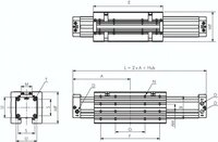 Kolbenstangenloser Zylinder,  Kolben Ø 32 mm, Hub 800 mm