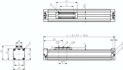 Siłownik beztłoczyskowy D63x700, krótki wózek - Air-com