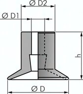 Ssawka plaska, seria P, 7,0x1,0mm, CR (czarny)