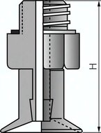 Ssawka plaska, seria P, 7,0x1,0mm, CR (czarny)