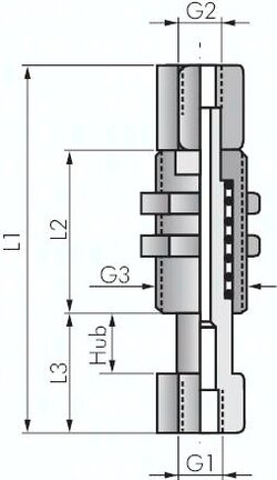 Popychacz sprezynowy M 5 (gwint wew.)xM 5 (gwint wew.), skok 7mm , Standard