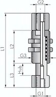 Popychacz sprezynowy M 5 (gwint wew.)xM 5 (gwint wew.), skok 7mm , Standard