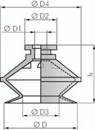 Ssawka mieszkowa, 1,5-krotna, seria P, 32x9mm, CR (czarny)