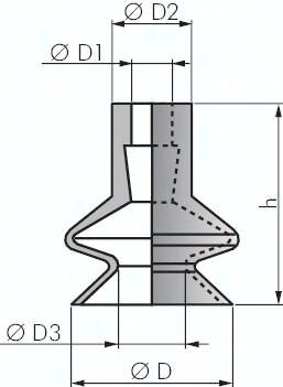 Ssawka mieszkowa, 1,5-krotna, seria P, 16x7,0mm, Silikon (przezroczysty)