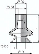 Ssawka mieszkowa, 1,5-krotna, seria P, 16x7,0mm, Silikon (przezroczysty)