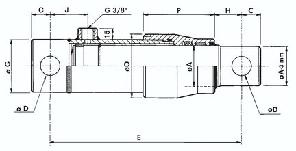 Silownik hydrauliczny, tlok Ø 25, skok 300, jednostronnego dzialania