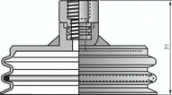 Ssawka z mieszkiem owalnym, 25 x 8mm, skok 6,0mm, Silikon (przezroczysty)