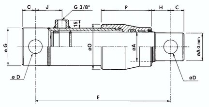 Silownik hydrauliczny, tlok Ø 60, skok 400, jednostronnego dzialania