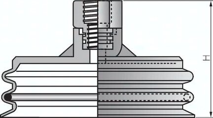 Ssawka z mieszkiem owalnym, 25 x 8mm, skok 6,0mm, NBR (szary)