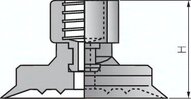 Ssawka owalna, 24 x 8mm, Hub 1mm, Silikon (przezroczysty)