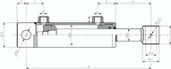 Silownik hydrauliczny, Ø 80/40, skok 700, z otworem skosnym