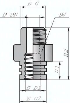 Uchwyt ssawki, Typ K, G 1/4" (gwint zew.), Aluminium