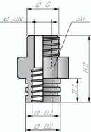 Uchwyt ssawki, Typ K, G 1/4" (gwint zew.), Aluminium