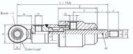 Silownik hydrauliczny, Ø 100/60, skok 500, z gwintem/glowica przegubowa