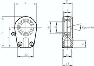 Przegub cylindra hydraulicznego, M 28 x 1,5