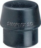 Mlotek ochronny Simplex, Ø 50 mm, Wkladka wbijana, gumowa, czarna