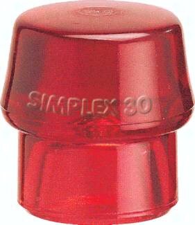 Mlotek ochronny Simplex, Ø 50 mm, Wkladka wbijana, plastyk, czerwona
