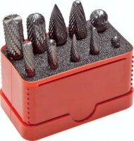 HM-Frässtiftsatz, 10-tlg. 6&12 mm, Mini-Box