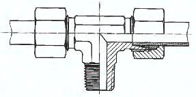 Trójnik hydrauliczny gw. zew. 22 L G3/4 stal nierdzewna