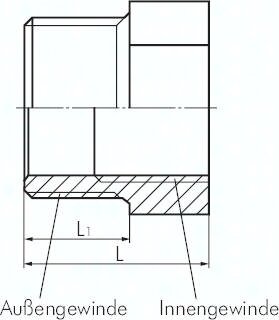 Złączka redukcyjna, Rp 1 1/4"(GZ)-Rp 1"(GW), PCW-U