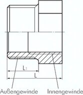 Złączka redukcyjna, Rp 4"GZ-Rp 3"(GW), PCW-U
