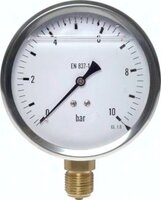 Manometr glicerynowy pionowy (CrNi/mos.) D100, -1 do 1,5 bar