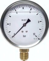 Manometr glicerynowy pionowy (CrNi/mos.) D100, 0 - 160 bar