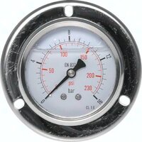 Manometr tablicowy glicerynowy z kołnierzem D63, -1 do 9 bar