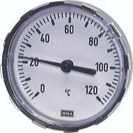 Termometr bimetaliczny poziomy, D63, 0-60°C, 60mm