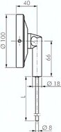 Termometr bimetaliczny, pionowy D100, 0-250°C, 100mm