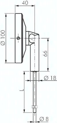 Termometr bimetaliczny, pionowy D100, 0-160°C, 100mm