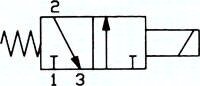 3/2-drogowy zawór elektromagnetyczny G 1/8" (gwint zew.) -> 4 mm (zlacze wtykowe