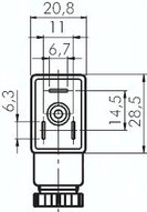 Wtyczka LED wielkość 1 (Norma przemysłowa B), 24 V AC/DC