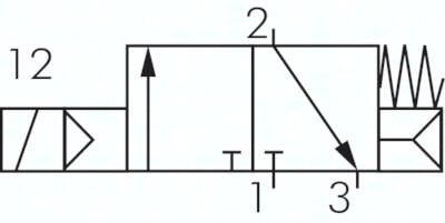 Elektrozawór 3/2 G 1/8 (NC), 12 V DC