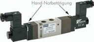 5/3-drogowy zawór elektromagnetyczny G 1/8" napowietrzony, 12 V=