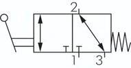 Zawór sterowany dźwignią z blokadą 3/2 G 1/8, powrót sprężyną