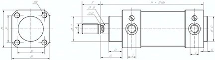 Siłownik ISO15552, D32x400, jednostronne tłoczysko - Airtec