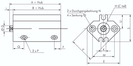 Silownik kompaktowy, dwustronnego dzialania, 12,skok 5mm