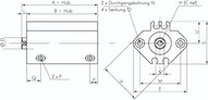 Silownik kompaktowy, dwustronnego dzialania, 25,skok 5mm