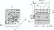 Silownik dociskowy, dwustronnego dzialania, D25x60 - Air-com