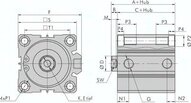 Silownik dociskowy, dwustronnego dzialania, D63x20 - Air-com