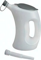 1 ltr. Banka pomiarowa (poliuretan, bialy) z elastyczna rura wylotowa, pokrywa, 