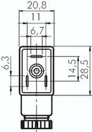 Cewka elektromagnetyczna 12 V DC, forma konstrukcyjna Y, rozmiar wtyczki 1
