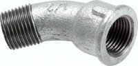 Kolano gwintowane 45°, Rp 1/4"(GW)-R1/4(GZ), żeliwo cynkowane