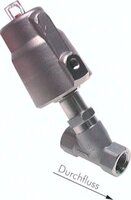 Zawór skośny pneumatyczny 2/2 G 1-1/4" (NO), stal nierdzewna, 0-25 bar
