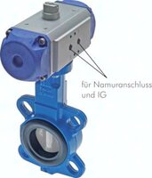 Przepustnica międzykołnierzowa z napędem pneumat., DN125/PN20, GGG40/stal nierdzewna/NBR