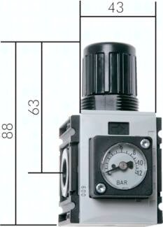 Reduktor ciśnienia FUTURA G 1/4, 0,5-8 bar, manometr standardowy 40 mm, wielkość 0