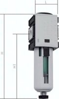 Filtr dokładny FUTURA G1/4, zbiornik poliwęglan, automatyczny spust kondensatu, wielkość 1